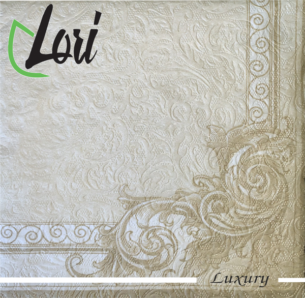 Изображение Салфетки 3х-слойные Лори лакшери барокко золото 33*33см Фабрика Люкс м/у, 16 шт