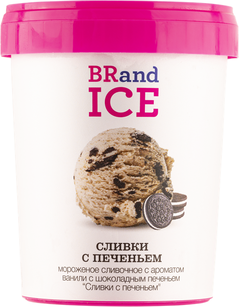 Изображение Мороженое сливочное Бренд Айс сливки с печеньем БРПИ п/у, 600 г