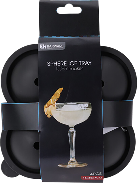 Изображение Форма 16*15см для льда Купман 4 шара черная Купман Интернэшнл , 1 шт