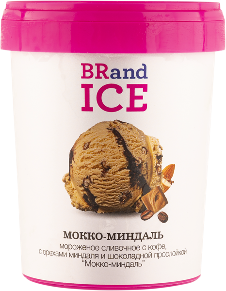 Изображение Мороженое сливочное Бренд Айс мокко-миндаль БРПИ п/у, 600 г