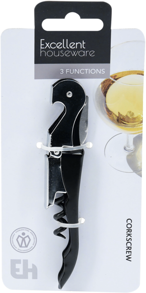 Изображение Открывалка 12см для бутылок Купман 3в1 черная Купман Интернэшнл к/у, 1 шт