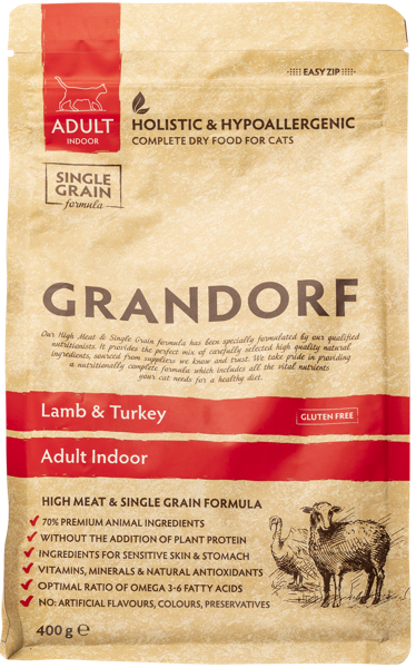 Изображение Корм для кошек Грандорф ягненок с индейкой Юнайтед Петфуд м/у, 400 г