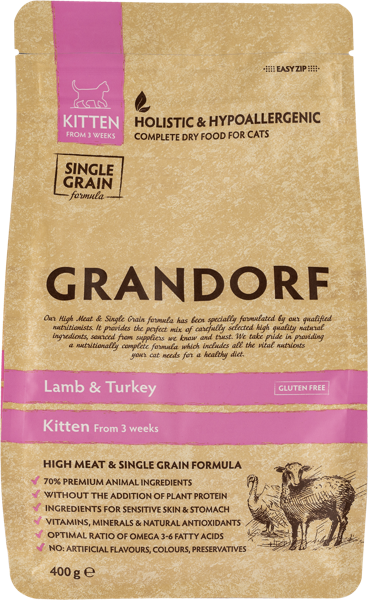 Изображение Корм для котят Грандорф ягненок с индейкой Юнайтед Петфуд м/у, 400 г
