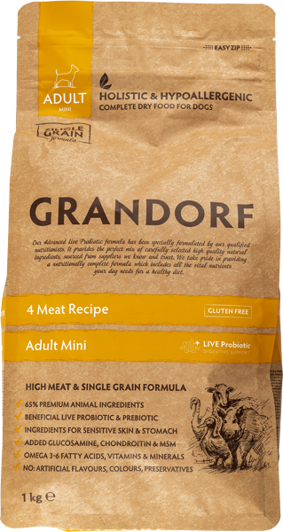 Изображение Корм для собак мелких пород Грандорф четыре мяса с пробиотикам Юнайтед Петфуд м/у, 1 КГ