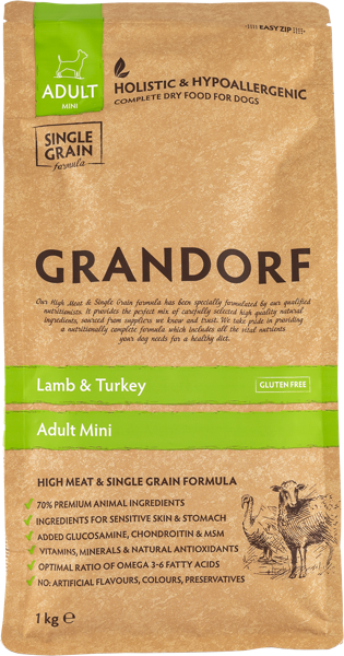 Изображение Корм для собак мелких пород Грандорф индейка Юнайтед Петфуд м/у, 1 КГ