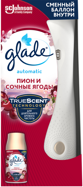Изображение Освежитель воздуха основной Глейд автоматик пион и сочные ягоды узкий Ай Си Джонсон к/у, 269 мл