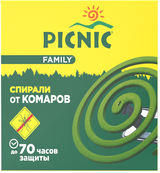 Изображение Спирали от комаров Пикник фемели растительные экстракты Арнест к/у, 10 шт