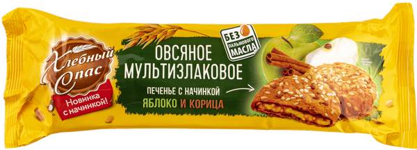 Изображение Печенье овсяное Хлебный спас яблоко корица Диал-К м/у, 250 г