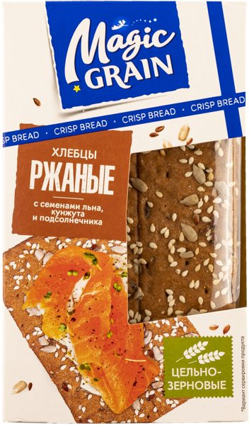 Изображение Хлебцы ржаные Мэджик Грэйн лен кунжут подсолнечник Диал-К м/у, 160 г