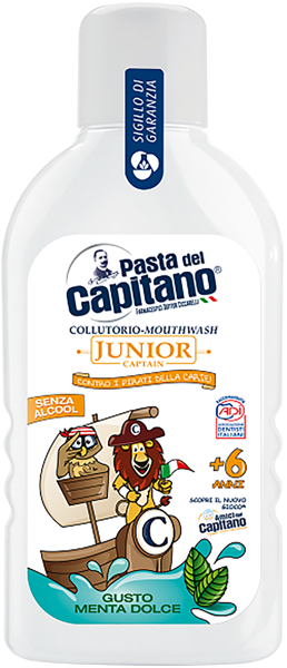 Изображение Ополаскиватель для рта 6+ Дель капитано мягкая мята детский Фармасьютичи п/у, 400 мл