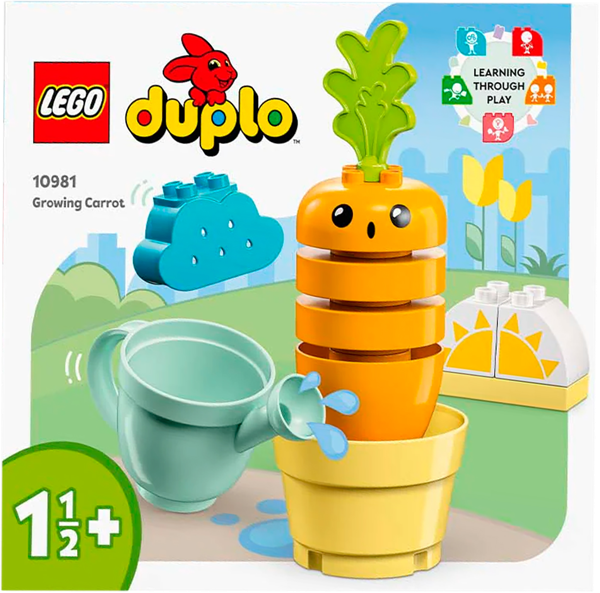 Изображение Конструктор с 1,5 лет 10981 Лего дупло растущая морковка Лего к/у, 1 шт