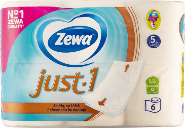 Изображение Туалетная бумага 5ти слойная Зева джаст ван белая 70 листов Эссити м/у, 6 шт