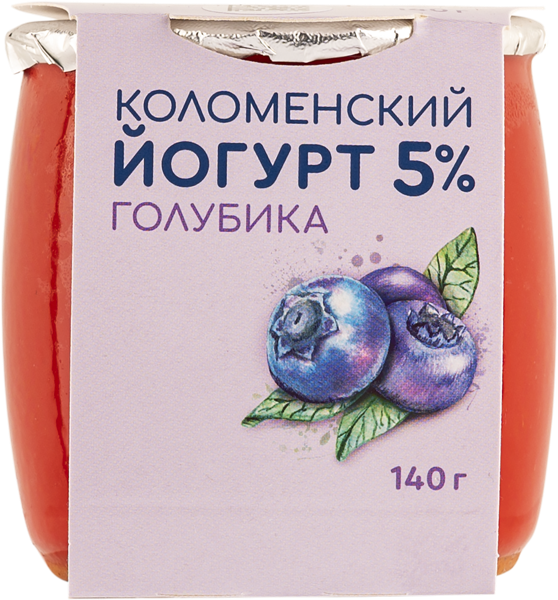 Изображение Йогурт 5% Коломенское голубика Коломенское к/б, 140 г