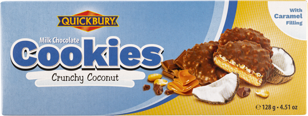 Изображение Печенье в молочном шоколаде Квикбери кокос Квикбери кор, 128 г