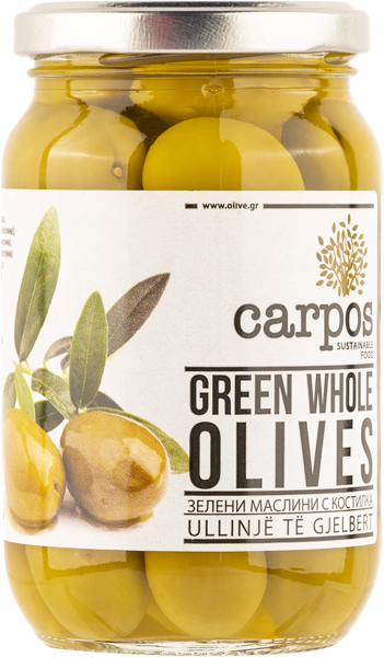 Изображение Оливки с косточкой Карпос зеленые Халкидики 121/140 Хигас Георгиадис с/б, 355 г