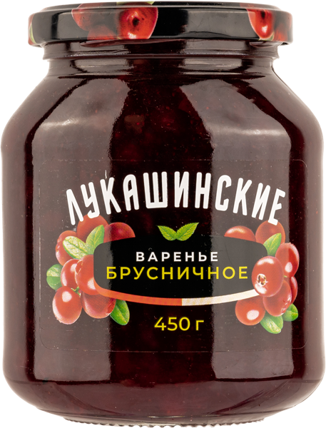 Изображение Варенье из брусники Лукашинские Вологодский комбинат с/б, 450 г