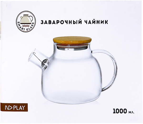 Изображение Чайник 1000мл заварочный НД плэй с бамбуковой крышкой НД Плэй к/у, 1 шт