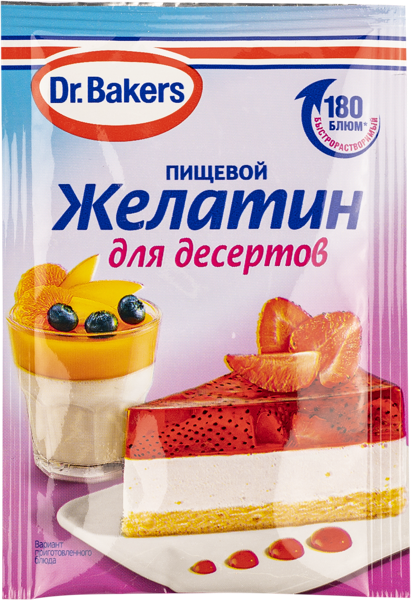 Изображение Желатин пищевой Др. Бейкерс для десертов Др. Бейкерс м/у, 10 г