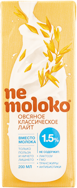 Изображение Напиток 1,5% овсяный Немолоко классический лайт Сады Придонья т/п, 200 мл