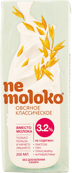 Изображение Напиток 3,2% овсяный Немолоко классический Сады Придонья т/п, 200 мл