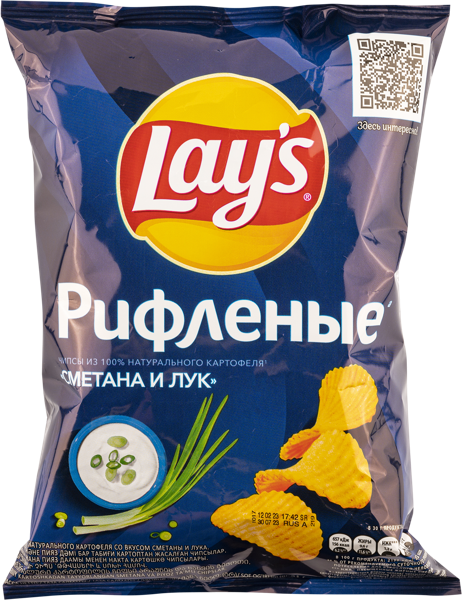 Изображение Чипсы картофельные Лейс сметана лук рифленые Фрито Лей м/у, 70 г