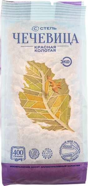 Изображение Чечевица красная Агрохолдинг Степь колотая Инвестпром-Опт м/у, 400 г