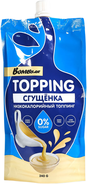 Изображение Соус десертный без сахара Бомббар сгущенка Фитнес Фуд м/у, 240 г