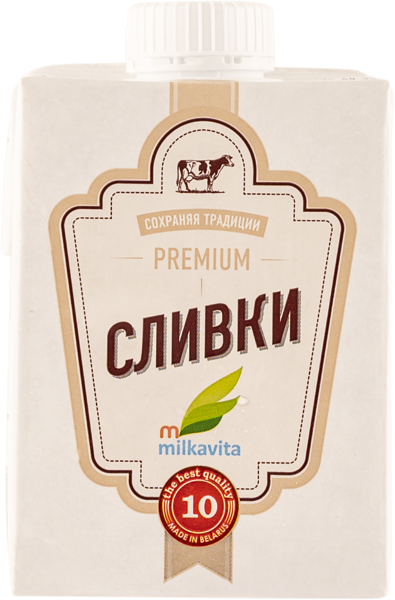 Изображение Сливки 10% Милкавита ультрапастеризованные Милкавита т/п, 500 мл