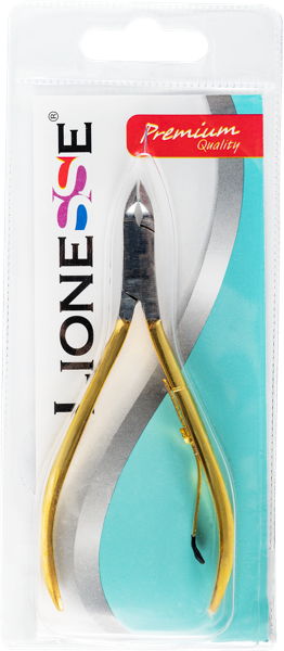 Изображение Кусачки для кутикулы Лайонесс золотые стальные Тарко п/у, 1 шт