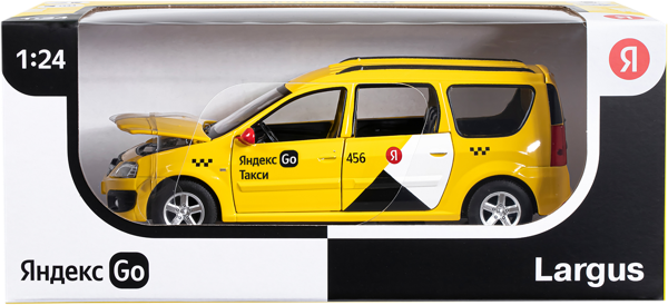 Изображение Машина 1:24 металлическая Яндекс гоу лада ларгус желтая Гуандонг Джаки к/у, 1 шт