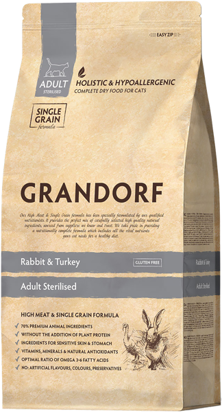 Изображение Корм для стерилиз кошек Грандорф кролик индейка Юнайтед Петфуд м/у, 2 КГ