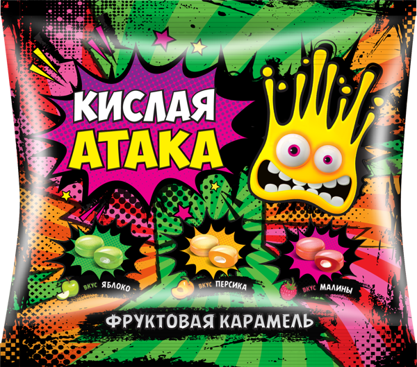 Изображение Конфеты жевательные Кислая Атака с кислым центром Сладкая сказка м/у, 40 г