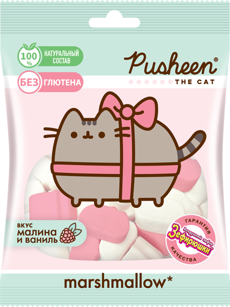 Изображение Зефир маршмеллоу Пушин малина ваниль Сладкая сказка м/у, 125 г