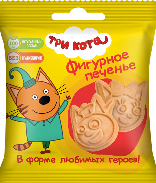 Изображение Печенье сдобное Три кота фигурное Сладкая сказка м/у, 20 г
