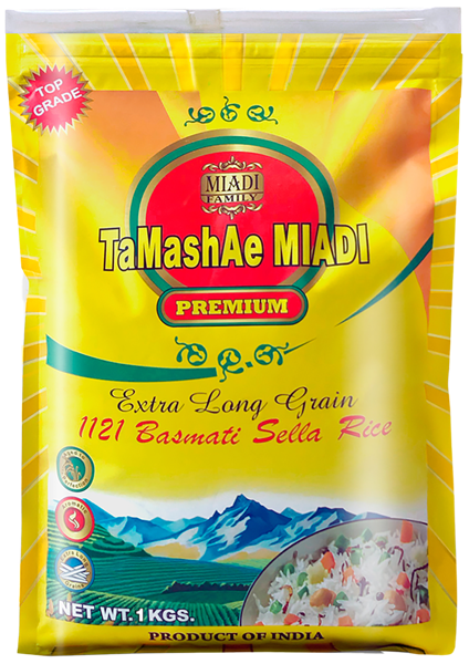 Изображение Рис пропаренный длиннозерный Тамаша Миади Премиум басмати селла Бансал Файн Фуд м/у, 1 КГ