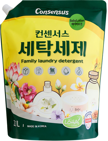 Изображение Средство для стирки жидкое Консенсус аромат детского лосьона Эйч Би Глобал м/у, 2,1 л
