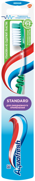 Изображение Зубная щетка средняя Аквафреш фэмили стандарт Глаксо Смит Кляйн п/у, 1 шт