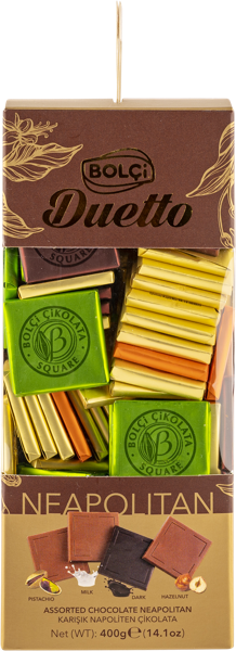 Изображение Ассорти шоколада Болчи дуэтто неополитан микс 4 вкуса Болчи Чиколата кор, 400 г