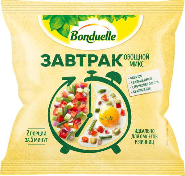 Изображение Овощная смесь замороженная Бондюэль завтрак с кабачком Бондюэль ООО м/у, 200 г