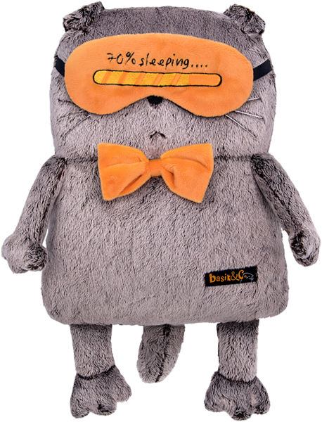 Изображение Подушка 32 см Будибаса басик в маске для сна МПП ООО , 1 шт