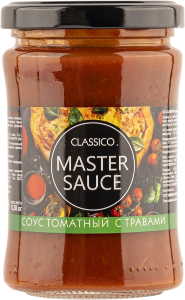 Изображение Соус томатный Мастер соус классико с травами Сава Томская ПК с/б, 280 г
