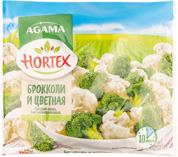 Изображение Овощная смесь замороженная Агама брокколи цветная капуста Агама м/у, 400 г