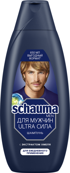 Изображение Шампунь для волос мужской Шаума ультра сила хмель Шварцкопф п/у, 650 мл
