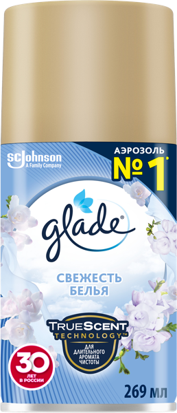Изображение Освежитель воздуха запаска Глейд автоматик свежесть белья Ай Си Джонсон ж/б, 269 мл