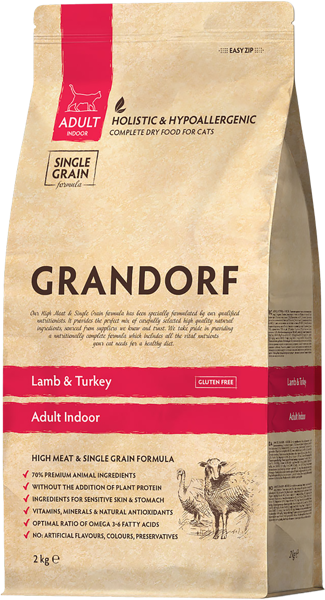 Изображение Корм для взрослых кошек Грандорф ягненок индейка Юнайтед Петфуд м/у, 2 КГ