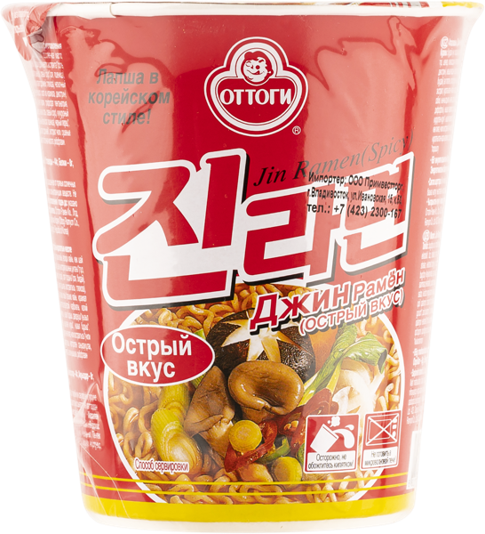 Изображение Лапша быстрого приготовления Оттоги джин рамен острая рус Оттоги к/у, 65 г