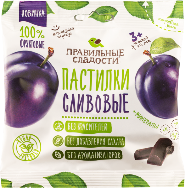 Изображение Пастила с 3-х лет Правильные сладости сливовая Пермская КФ м/у, 70 г