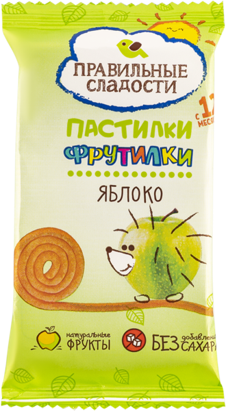 Изображение Пастила с 12 мес Правильные сладости фрутилки яблоко Пермская КФ м/у, 15 г