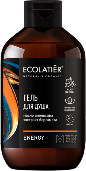Изображение Гель для душа мужской Эколатье БИО энерджи ЭкоЛаборатория п/у, 400 мл
