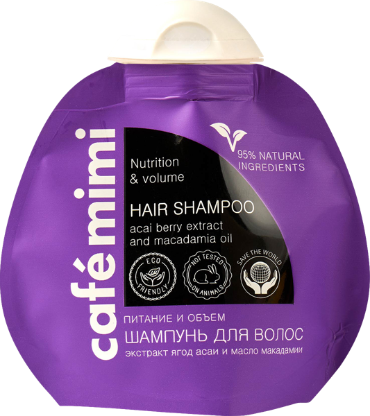 Изображение Шампунь для сухих волос Кафе мими питание и объем ДизайнСоап м/у, 100 мл